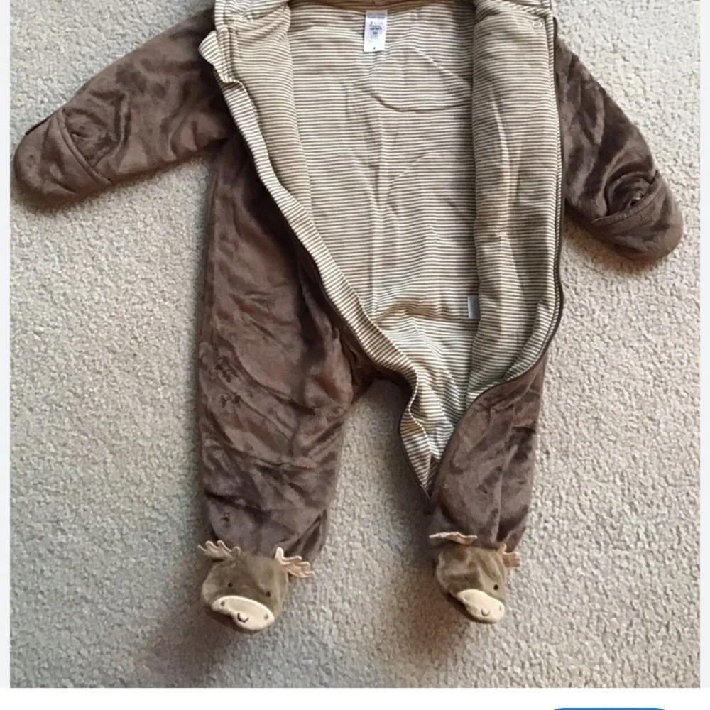 Carter's Brown Moose Footed One Piece